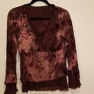Blouse with velvet and lace (s)